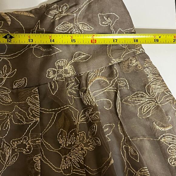 Coldwater Creek Gold Embroidered Midi Skirt great for holidays- women’s large - Picture 6 of 7